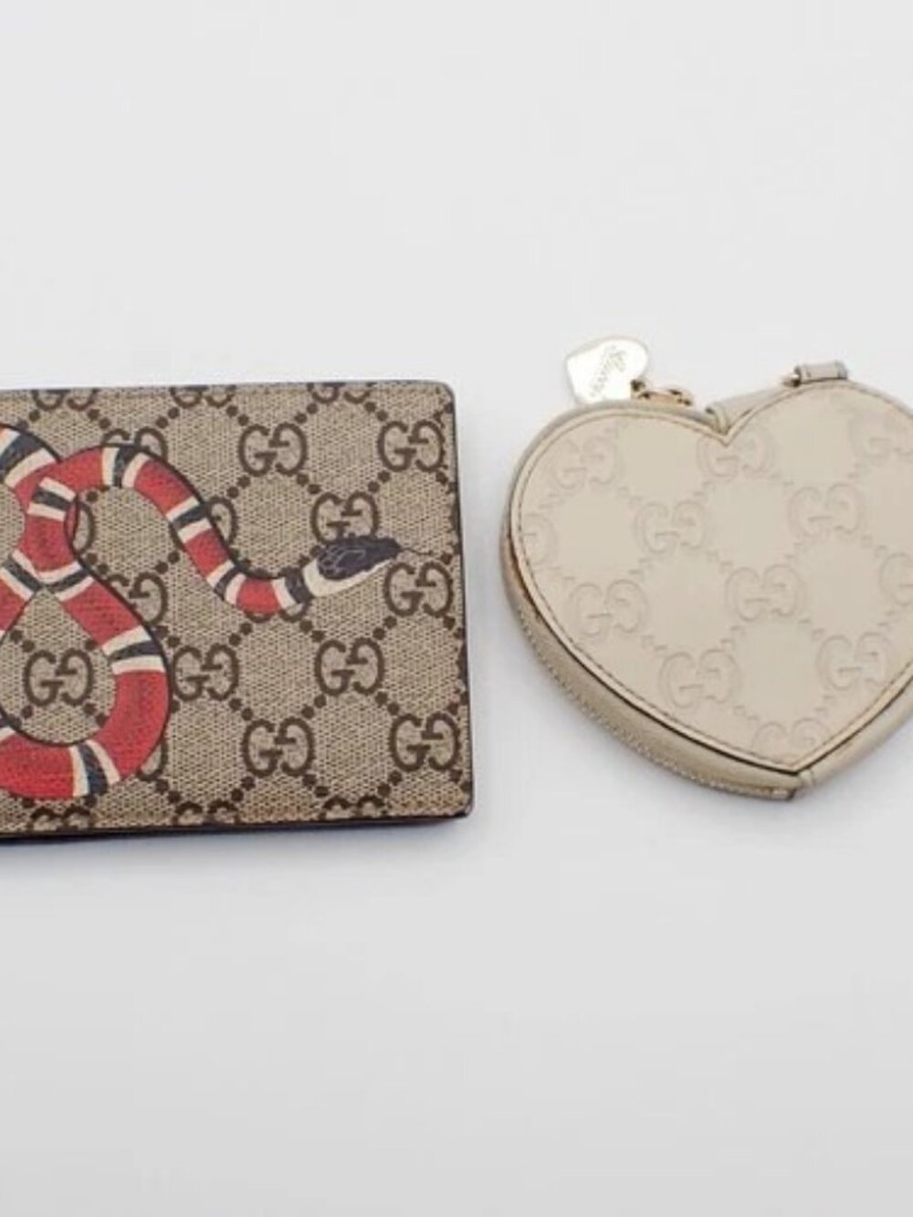 GUCCI 2 Set Bifold Coin Wallet Guccissima KingSnake Supreme Leather BN 02KB785